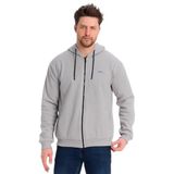 Slazenger KOZZAX IN Erkek Fermuarlı Kapüşonlu Cepli Gri Sweatshırt