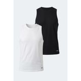 Slazenger Kulap 2 Li Set Erkek Beyaz - Siyah Tişört - 2XL