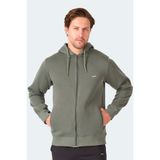 Slazenger MAJESTIC I Erkek Fermuarlı Kapüşonlu Cepli Haki Sweatshırt