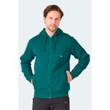 Slazenger MAJESTIC I Erkek Fermuarlı Kapüşonlu Cepli Koyu Yeşil Sweatshırt