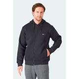 Slazenger MAJESTIC I Erkek Fermuarlı Kapüşonlu Cepli Siyah Sweatshırt