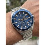 Slazenger Modern Erkek Kol Saati | 42MM, Lacivert Kadran, Multifonksiyon, Paslanmaz Çelik, 10ATM - Gümüş