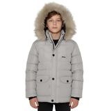 Slazenger NAPOLI Unisex Çocuk Kapüşonlu Şişme Gri Mont & Kaban