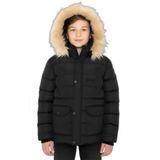 Slazenger NAPOLI Unisex Çocuk Kapüşonlu Şişme Siyah Mont & Kaban