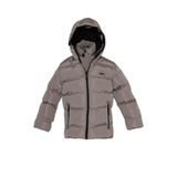 Slazenger NEONS Unisex Çocuk Kapüşonlu Şişme Taş Gri Mont & Kaban