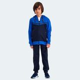 Slazenger NOON Erkek Çocuk Fermuarlı Kapüşonlu Cepli Lacivert / Saks Mavi Eşofman Takımı - Lacivert - Saks Mavisi - 6 Yaş
