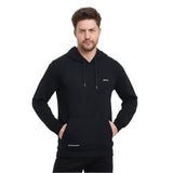 Slazenger OBRA IN Erkek Kapüşonlu Cepli Siyah Sweatshırt