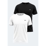 Slazenger Omar Ktn 2 Li Set Erkek Tişört - Beyaz - Siyah