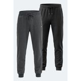 Slazenger Onıonıx 2 Li Set Erkek Eşofman Altı - Siyah - Koyu Gri