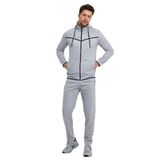 Slazenger ORKA IN Erkek Fermuarlı Kapüşonlu Cepli Gri Eşofman Takımı