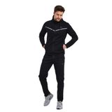 Slazenger ORKA IN Erkek Fermuarlı Kapüşonlu Cepli Siyah Eşofman Takımı