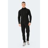 Slazenger ORRA IN Erkek Fermuarlı Dik Yaka Cepli Siyah Eşofman Takımı