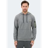 Slazenger OZZY IN Erkek Kanguru Cepli Kapüşonlu Gri Sweatshirt
