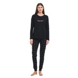 Slazenger PAOLINA IN Kadın Pamuklu Siyah / Fuşya Pijama