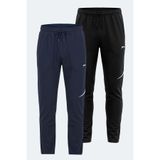 Slazenger PAPA 2 Lİ SET Erkek Cepli Siyah - Lacivert Eşofman Altı