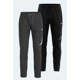 Slazenger Papa 2 Li Set Erkek Eşofman Altı - Siyah - Koyu Gri