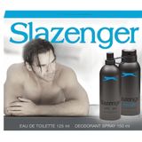 Slazenger Parfüm Edt 125Ml + 150Ml Erkek Deodorant Kofre Set Mavi - Diş Beyazlatıcı Köpük Hediye