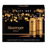 Slazenger Parfüm Gold Edt 125ml + 150ml Erkek Deodorant Kofre Set - Diş Beyazlatıcı Köpük Hediye