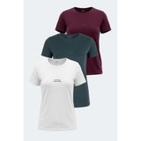 Slazenger Paytons 3 Lü Set Kadın Tişört - 2XL - Çok Renkli