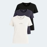 Slazenger Paytons 3 Lü Set Kadın Tişört - Ekru - Siyah - Koyu Gri - M