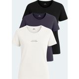 Slazenger PAYTONS 3 lü Set Kadın Tişört Ekru - Siyah - Koyu Gri