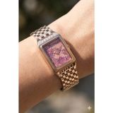 Slazenger Pembe Altın Renk Kadın Kol Saati | 22MM Rose Gold Kasa, Çelik Kordon, Desenli Kadran