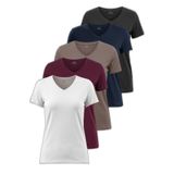 Slazenger PERICAS 5 li Set Kadın EKRU - SİYAH - ANTRASİT- MÜRDÜM - KAHVE Tişört