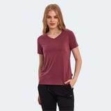Slazenger PERICAS Kadın V Yaka Bordo Tişört - XL
