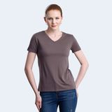 Slazenger PERICAS Kadın V Yaka Kahve Tişört - XL - 231 - Kahve
