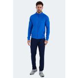 Slazenger RARELY Erkek Fermuarlı Dik Yaka Cepli Saks Mavi Eşofman Takımı