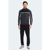 Slazenger REFORM Erkek Fermuarlı Dik Yaka Cepli Koyu Gri Eşofman Takımı