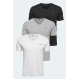 Slazenger Rıvaldo 3 Lü Set Erkek Tişört - Beyaz - Gri - Siyah