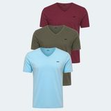 Slazenger Rıvaldo 3 Lü Set Erkek Tişört - Haki - Bordo - Mavi