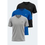 Slazenger Rıvaldo 3 Lü Set Erkek V Yaka Tişört - M - Çok Renkli
