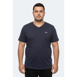 Slazenger Rıvaldo Jmb Erkek Büyük Beden Lacivert Tişört - 3XL