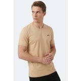 Slazenger RIVALDO T Erkek V Yaka Bej Tişört