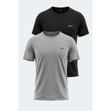 Slazenger Rosalva 2 Li Set Erkek Tişört - XL - Siyah - Gri