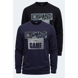 Slazenger Rubıo 2 Li Set Erkek Sweatshırt - 2XL - Siyah - Lacivert