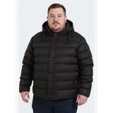 Slazenger SALINE IN Büyük Beden Erkek Kapüşonlu Şişme Siyah Mont & Kaban