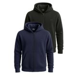 Slazenger SAMSON 2 li set Erkek Fermuarlı Kapüşonlu Cepli Siyah - Lacivert Sweatshırt