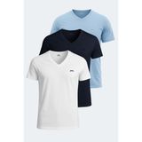 Slazenger Sargon 3 Lü Set Erkek Beyaz - Siyah - Lacivert Tişört - Çok Renkli