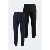 Slazenger Savage 2 Li Set Erkek Siyah - Lacivert Eşofman Altı - XL