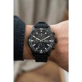 Slazenger Siyah Erkek Kol Saati | 44 mm Paslanmaz Çelik Kasa, Silikon Kordon