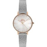 Slazenger SL.09.1846.3.03 Kadın Kol Saati | 33 mm Rose Çerçeve, Gümüş Renk Hasır Çelik Kordon, Minimal Zarafet - Çok Renkli