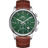 Slazenger SL.09.2481.2.04 Quartz Deri Kahverengi Yeşil Kadran 40 mm Erkek Kol Saati - tek ebat