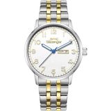Slazenger SL.09.2560.2.06 Erkek Kol Saati – 43 mm – Çelik Kordon Silver&gold – Takvim - Gümüş - Altın