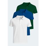 Slazenger SOHO 3 lü Set Erkek Tişört Saks Mavi - Yeşil - Beyaz
