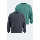 Slazenger VADIK 2li set Erkek Koyu Gri - Yeşil Sweatshirt