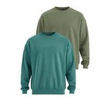 Slazenger VADIK 2li set Erkek Oversıze Haki - Petrol Sweatshirt