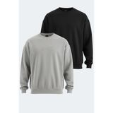 Slazenger VADIK 2li set Erkek Siyah - Gri Sweatshirt
